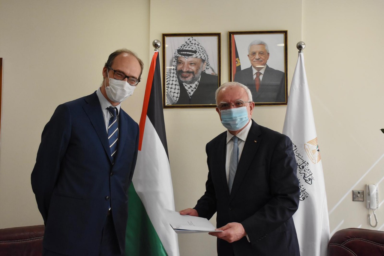المالكي يتسلم أوراق اعتماد ممثل مملكة بلجيكا الجديد لدى دولة فلسطين