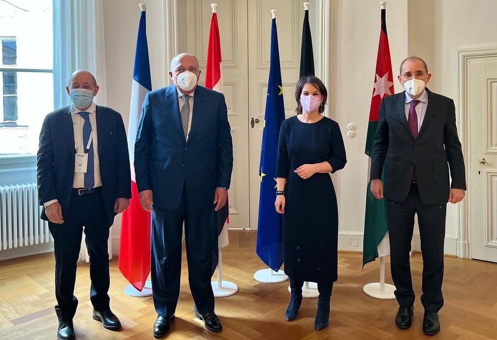 وزراء خارجية الأردن ومصر وألمانيا وفرنسا يؤكدون ضرورة وقف جميع الخطوات الأحادية التي تقوّض حل الدولتين