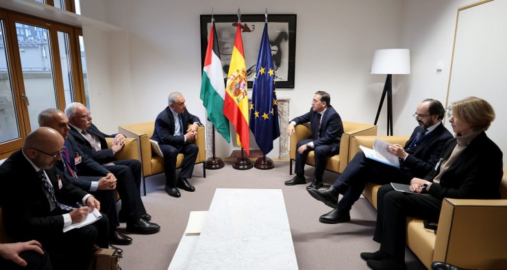 تفاصيل لقاء اشتية مع وزير الخارجية الإسباني