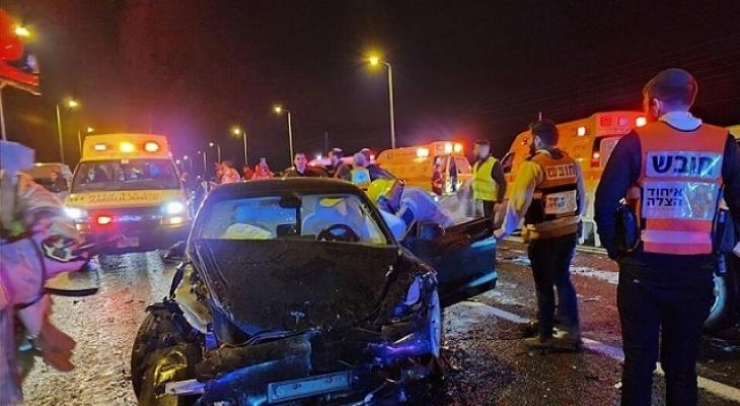 31 اصابة في حادث سير جماعي على طريق تل ابيب