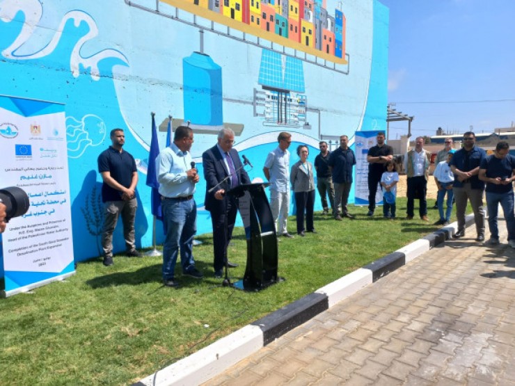 غنيم يفتتح مشروع استكمال أعمال التوسعة بمحطة تحلية البحر بغزة