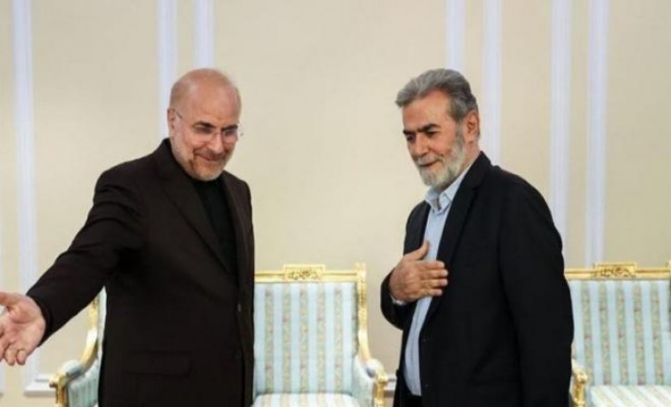 وفد من حركة الجهاد برئاسة النخالة يلتقي رئيس البرلمان الإيراني