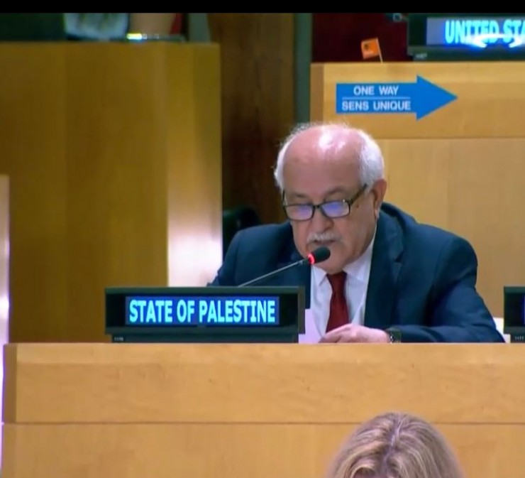 منصور يلقي كلمة فلسطين أمام المؤتمر الحكومي الدولي حول التنوع البيولوجي البحري
