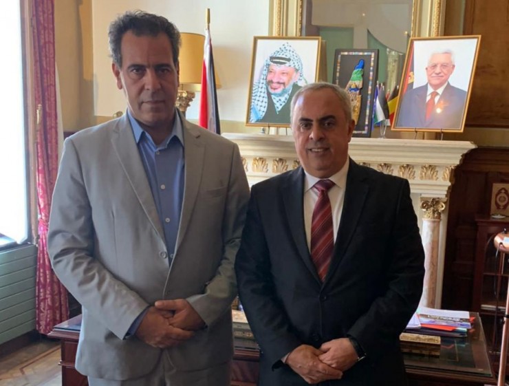 تفاصيل لقاء أبو ظريفة مع سفير فلسطين في بلجيكا عبد الرحيم الفرا