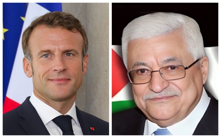 تفاصيل اتصال هاتفي بين الرئيس عباس ونظيره ماكرون بشأن أحداث غزة
