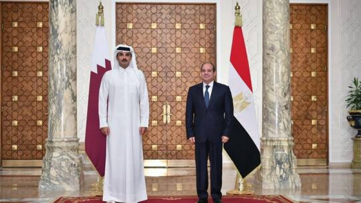 السيسي وأمير قطر يعلنان رفضهما تهجير الفلسطينيين