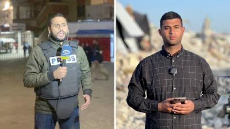 استشهاد الصحفيان محمد منصور وحسام شبات جراء قصف إسرائيلي استهدفهما بشكل منفصل في قطاع غزه 