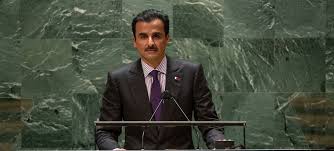 أمير قطر: المجتمع الدولي يتحمل مسؤولية تحقيق تسوية سلمية شاملة وعادلة للقضية الفلسطينية