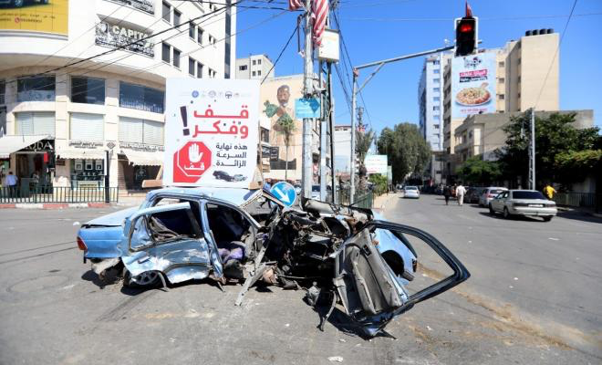 المرور بغزة: 4 إصابات فـي 8 حوادث سير خلال الـ 24 ساعة الماضية