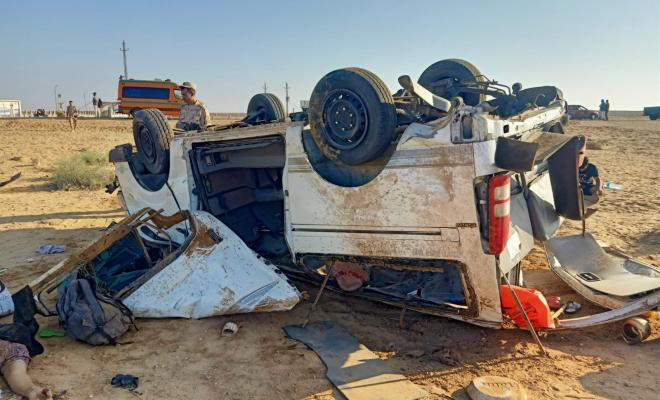 مصرع 8 أفراد وإصابة آخرين بحادث سير في مصر