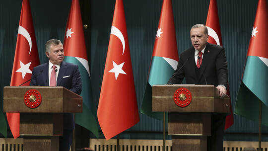 الملك عبد الله الثاني وأردوغان يبحثان الأوضاع بمدينة القدس والمسجد الأقصى