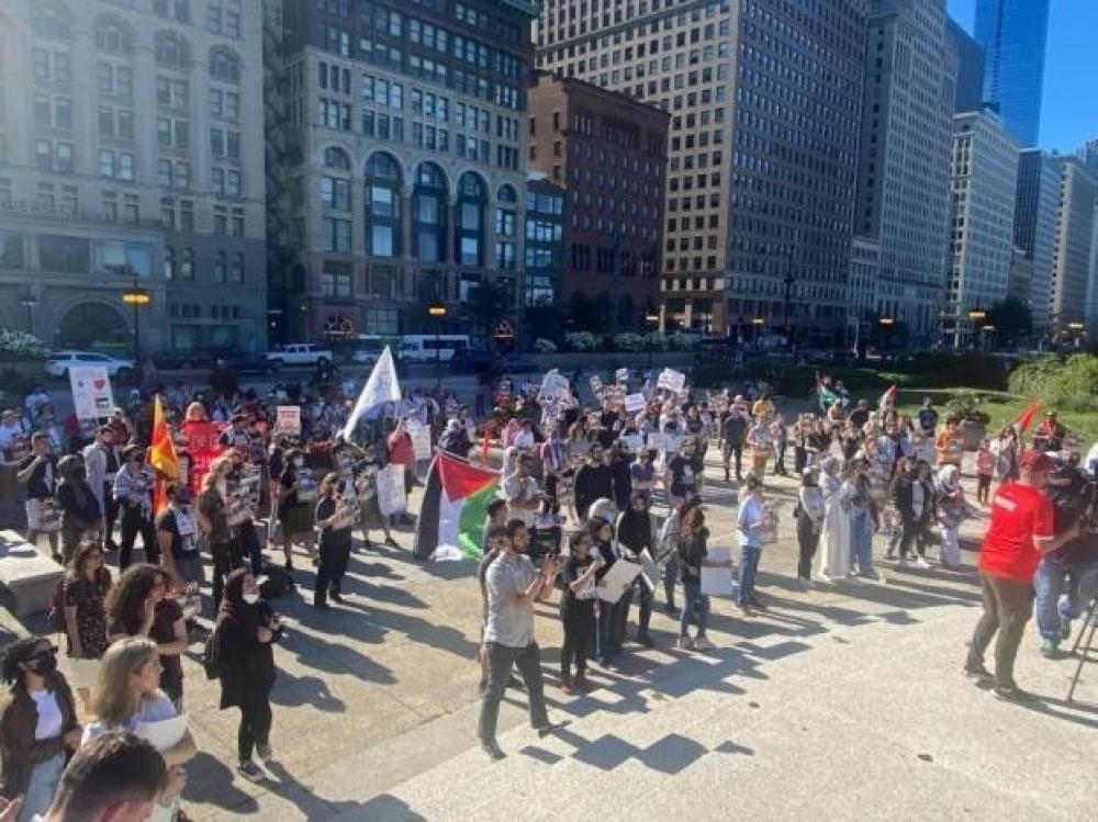 مسيرة في فيلادلفيا تضامنا مع الشعب الفلسطيني