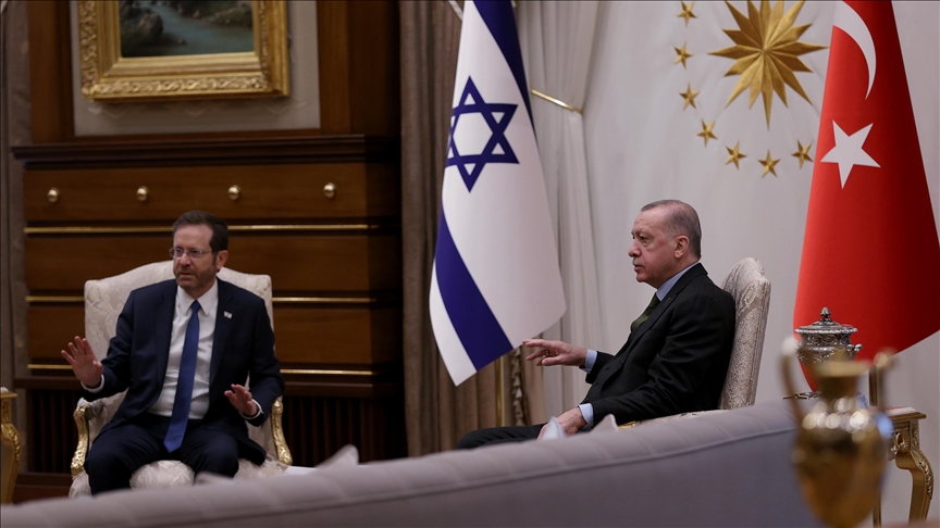 الرئيس الإسرائيلي يشكر أردوغان على حفاوة الاستقبال