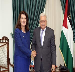 الرئيس عباس يستقبل وزيرة الخارجية السويدية