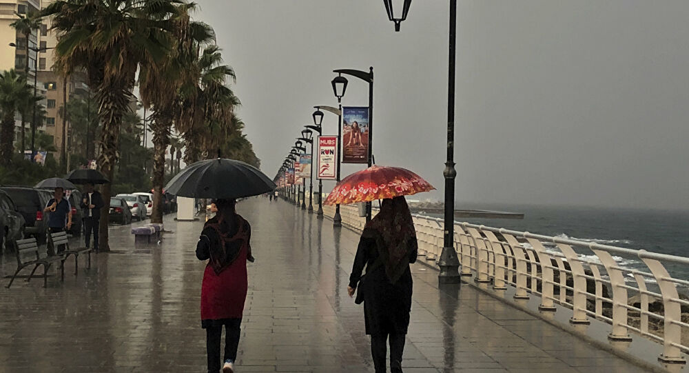 شاهد: أمطار بيروت طرقات لبنان تغرق بأمطارغزيرة