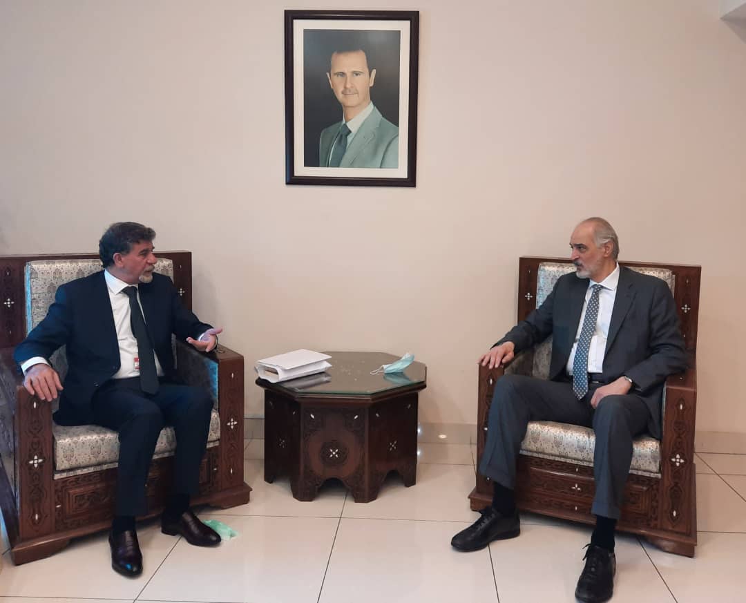 السفير عبد الهادي و نائب وزير الخارجية السوري يبحثا آخر المستجدات في فلسطين