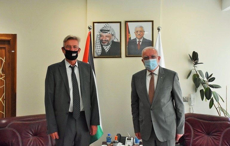 المالكي يودع ممثل ألمانيا لدى فلسطين بمناسبة انتهاء مهامه