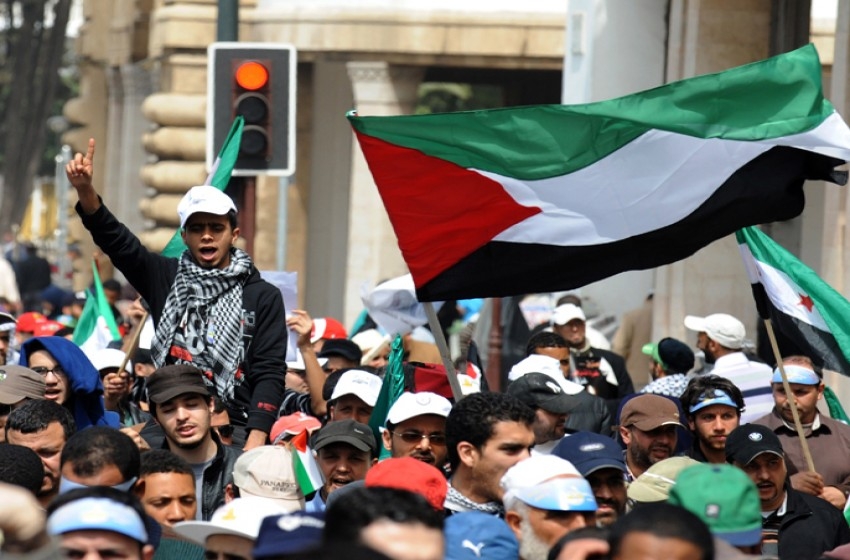 نشطاء يتظاهرون في الرباط ضد زيارة غانتس للمغرب