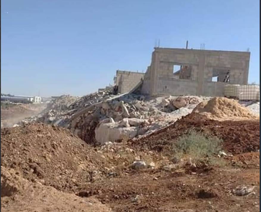سلفيت: الاحتلال الإسرائيلي يهدم منزلا قيد الانشاء في بروقين