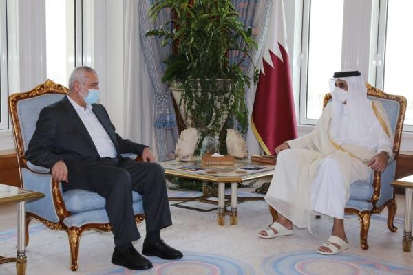 تفاصيل لقاء إسماعيل هنية بأمير دولة قطر (صور) 
