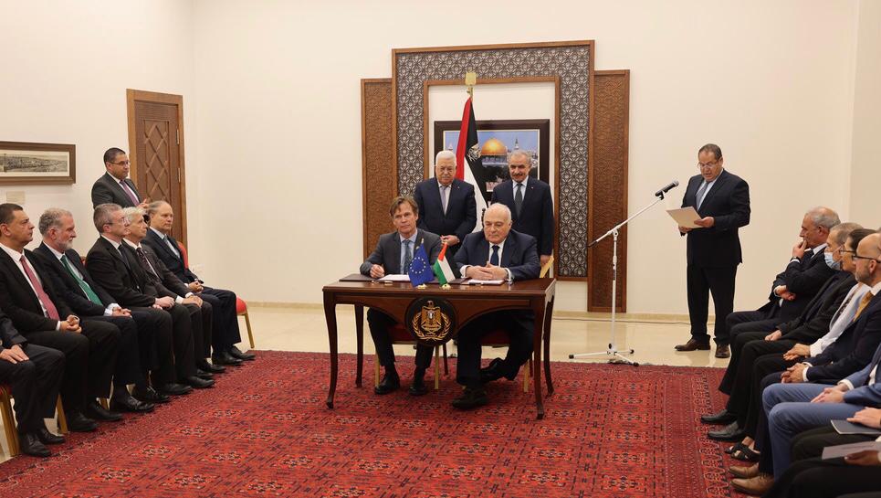 تحت رعاية الرئيس عباس: توقيع اتفاقية تمويل الاتحاد الأوروبي لفلسطين للعام 2021