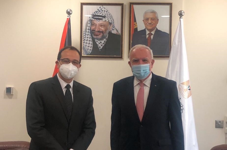 الوزير المالكي يودع سفير جمهورية مصر العربية لدى دولة فلسطين