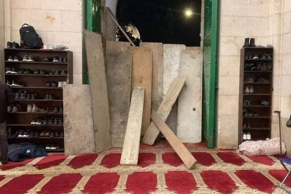 شاهد: شبان يجهزون السواتر الخشبية والحجارة لحماية المسجد الأقصى من اقتحام المستوطنين 