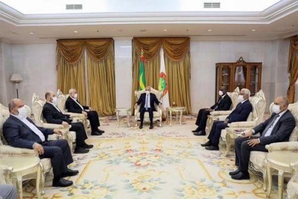هنية يلتقي الرئيس الموريتاني محمد ولد الشيخ الغزواني