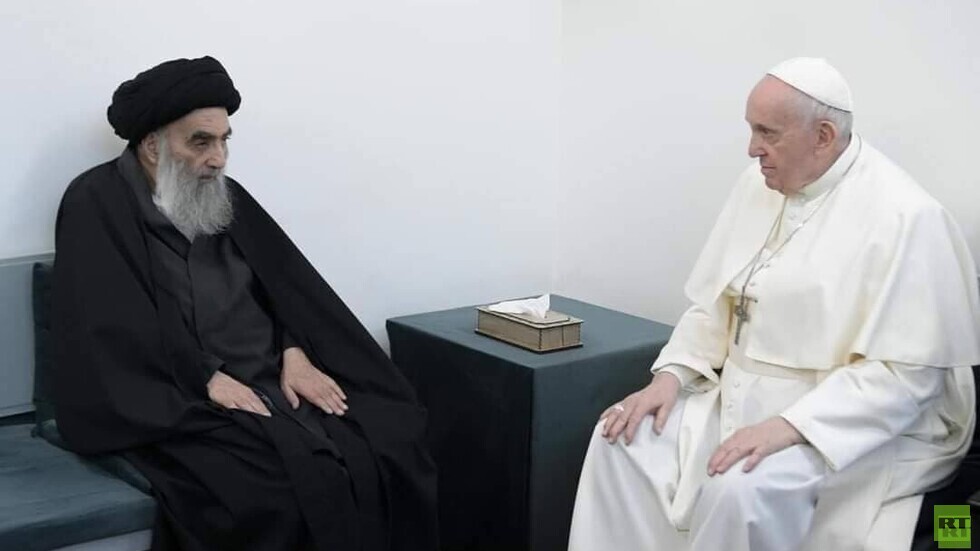 البابا فرنسيس يلتقي المرجع الشيعي علي السيستاني في النجف